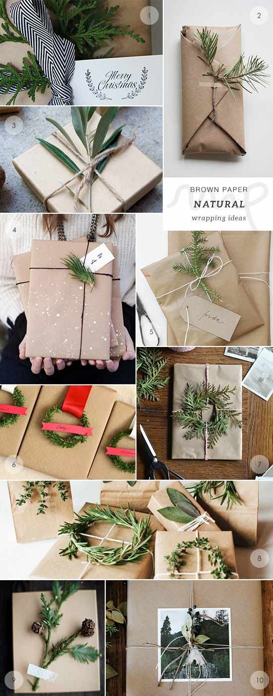 Gift wrapping with natural plants: