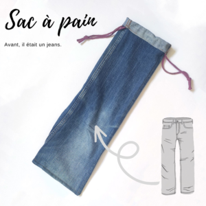 sac à pain jeans upcyclé