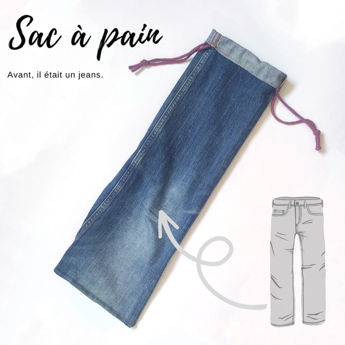 sac à pain jeans upcyclé